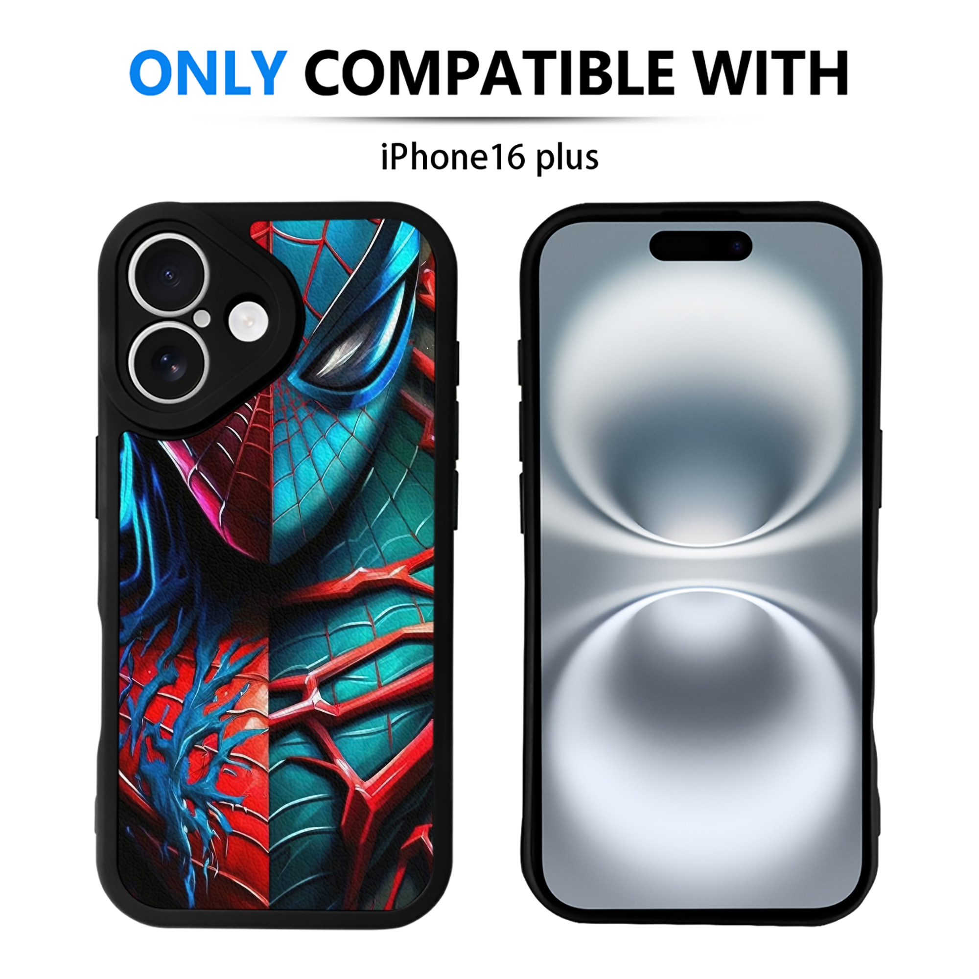（画像用） Spider Man スパイダーマン 【iPhone 16シリーズ対応】シリコンスマホケース（レザー調） 材質：シリコン